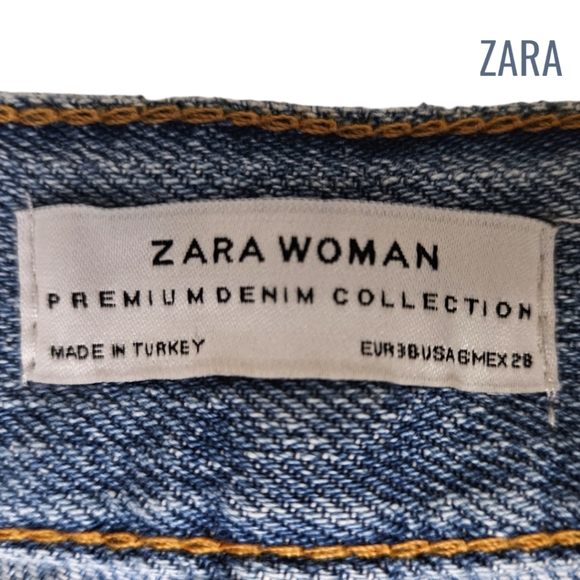 ZARA Woman Premium Denim Collection Cropped  High Rise Flare Jean - Picture 6 of 6